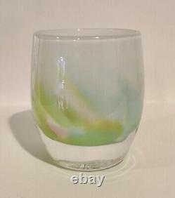 Glassybaby Intuition Hand Blown Votive Candle Holder NEW in Box Pastel Petals