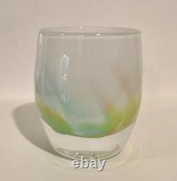 Glassybaby Intuition Hand Blown Votive Candle Holder NEW in Box Pastel Petals