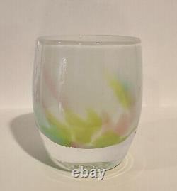 Glassybaby Intuition Hand Blown Votive Candle Holder NEW in Box Pastel Petals