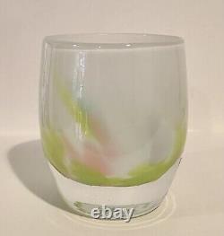 Glassybaby Intuition Hand Blown Votive Candle Holder NEW in Box Pastel Petals