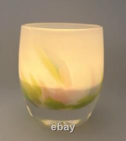 Glassybaby Intuition Hand Blown Votive Candle Holder NEW in Box Pastel Petals