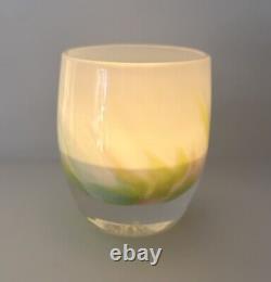 Glassybaby Intuition Hand Blown Votive Candle Holder NEW in Box Pastel Petals