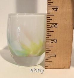 Glassybaby Intuition Hand Blown Votive Candle Holder NEW in Box Pastel Petals