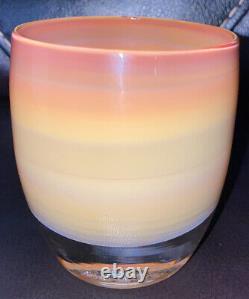 Glassybaby Jane's Caramel Hand Blown Votive Candle Holder Cream GORGEOUS