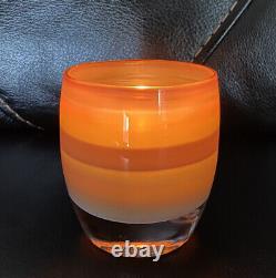 Glassybaby Jane's Caramel Hand Blown Votive Candle Holder Cream GORGEOUS