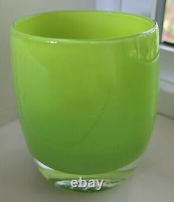 Glassybaby LUCKY Votive Candle Holder Lime Green tea light Pre-triskelion