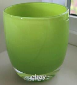 Glassybaby LUCKY Votive Candle Holder Lime Green tea light Pre-triskelion