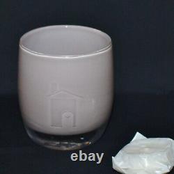 Glassybaby Lavender / Mauve Etched House withHeart Hand Blown Votive Candle Holder