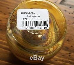 Glassybaby Lucky Penny Tealight Candle Holder Rare Exotic No Longer Available