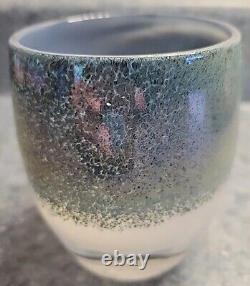Glassybaby MOTHER EARTH Votive Candle Holder Earth Hues Label USA Cottagecore