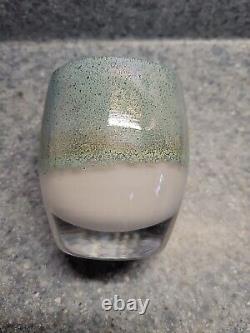 Glassybaby MOTHER EARTH Votive Candle Holder Earth Hues Label USA Cottagecore