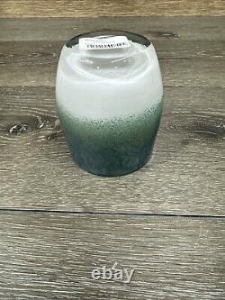 Glassybaby Mother Earth Green & White Hand-blown Glass Votive Candle Holdertag