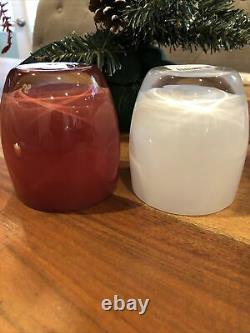 Glassybaby Naughty and Nice Set Of 2 Votive Candle Holders. Hand blown Glass