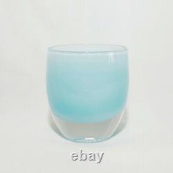 Glassybaby Ocean Votive Candle Holder Hand Blown Art Glass Blue