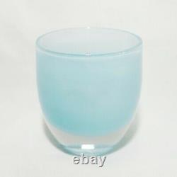 Glassybaby Ocean Votive Candle Holder Hand Blown Art Glass Blue