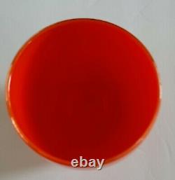 Glassybaby Orange-Reddish Glass Votive tea light Candle Holder Pre-triskelion