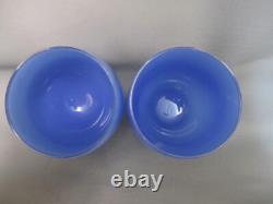Glassybaby PEACE Triskelion Blue Hand Blown Votive Candle Holder 3.5 Set Of 2