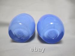 Glassybaby PEACE Triskelion Blue Hand Blown Votive Candle Holder 3.5 Set Of 2