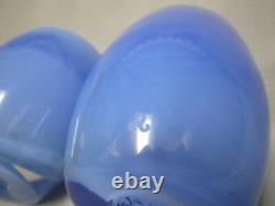 Glassybaby PEACE Triskelion Blue Hand Blown Votive Candle Holder 3.5 Set Of 2