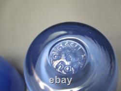 Glassybaby PEACE Triskelion Blue Hand Blown Votive Candle Holder 3.5 Set Of 2