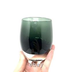 Glassybaby Pond Pre Triskelion Hand Blown Glass Candle Votive Holder Dark Green