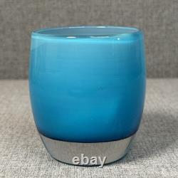Glassybaby Pre-Triskelion Day One 1465 Votive Glass Candle Holder Baby Blue