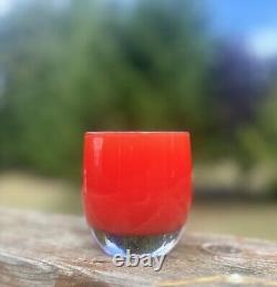 Glassybaby Red Votive Hand Blown Candle Votive Holder Pre-triskelion Glassy Baby