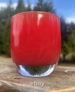 Glassybaby Red Votive Hand Blown Candle Votive Holder Pre-triskelion Glassy Baby