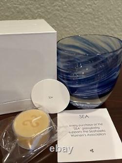 Glassybaby SEA Seahawks 2021 glimmer style votive candle holder