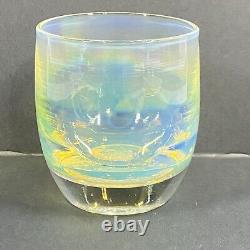 Glassybaby SOUL Hand Blown Votive Holder. Iridescent Yellow. Pre-Triskelion