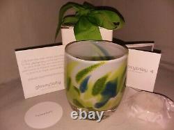 Glassybaby Seahawks Hawkfetti Votive Candle Holder Retired BEST EXAMPLE LOOK