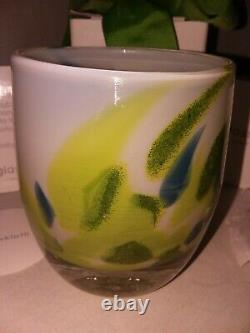 Glassybaby Seahawks Hawkfetti Votive Candle Holder Retired BEST EXAMPLE LOOK