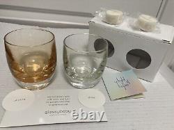 Glassybaby Set Of 2 Candle Holder Votives Whisky And Daisy NEW In box