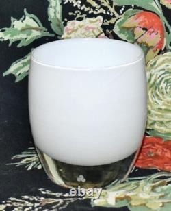 Glassybaby Set Of 2 Votive Candle Holders White & Gray