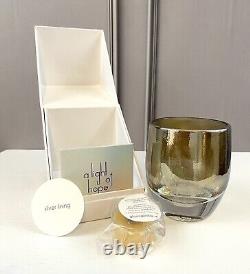 Glassybaby Silver Lining Hand Blown Glass Votive Candle Holder NIB