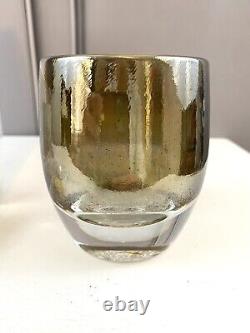 Glassybaby Silver Lining Hand Blown Glass Votive Candle Holder NIB