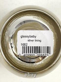 Glassybaby Silver Lining Hand Blown Glass Votive Candle Holder NIB