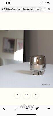 Glassybaby Silver Lining Hand Blown Glass Votive Candle Holder NIB