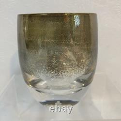 Glassybaby Silver Lining with Triskelion Hand Blown Glass Votive Candle Holder