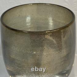 Glassybaby Silver Lining with Triskelion Hand Blown Glass Votive Candle Holder