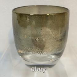 Glassybaby Silver Lining with Triskelion Hand Blown Glass Votive Candle Holder