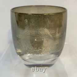 Glassybaby Silver Lining with Triskelion Hand Blown Glass Votive Candle Holder