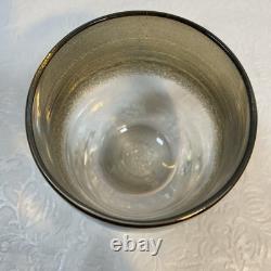 Glassybaby Silver Lining with Triskelion Hand Blown Glass Votive Candle Holder