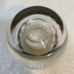 Glassybaby Silver Lining with Triskelion Hand Blown Glass Votive Candle Holder