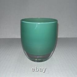 Glassybaby Strength Hand Blown Votive Candle Holder withSticker Green Simple
