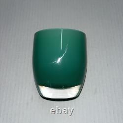 Glassybaby Strength Hand Blown Votive Candle Holder withSticker Green Simple