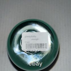 Glassybaby Strength Hand Blown Votive Candle Holder withSticker Green Simple
