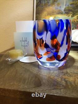 Glassybaby Stunning Firework Blown Glass? Candle Holder Limited And Sold Out