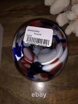 Glassybaby Stunning Firework Blown Glass? Candle Holder Limited And Sold Out