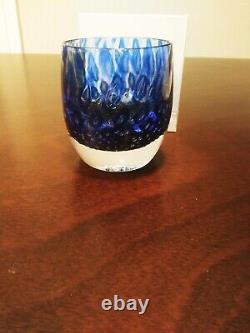 Glassybaby Survivor Blue Votive Hand Blown Art Glass Candle Holder NIB